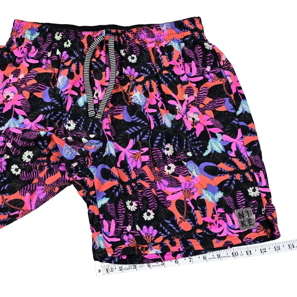 Nike Abstract Floral Swim Trunks Men's XL‎ Summer Beach Pool Lake Shorts Logo